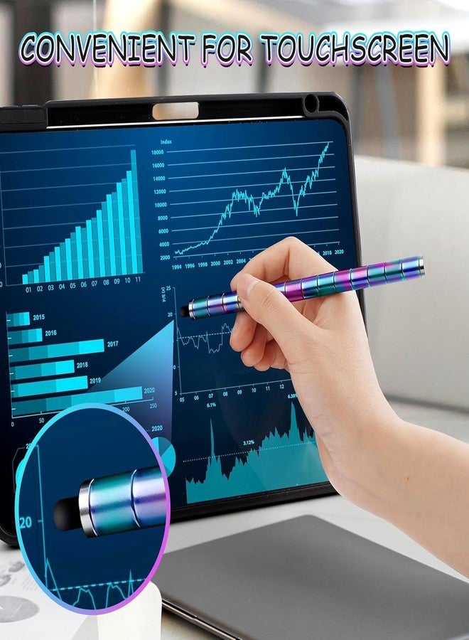 SUKEE Magnetic Fidget Pen, Decompression Toy Pen with Magnetic Rings and Steel Balls, Stress Relief Creative Gadget for Kids and Adults, for Teens, Fidget Pen, Magnetic Pen (Rainbow) - Image 2